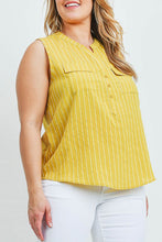 Load image into Gallery viewer, Yellow Stripe Top (Plus Size)
