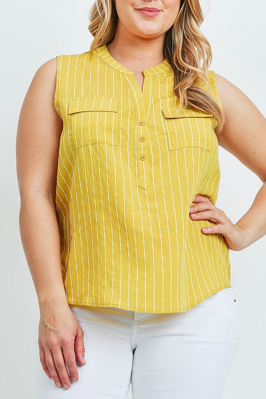 Yellow Stripe Top (Plus Size)