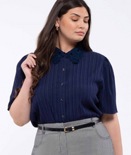 Load image into Gallery viewer, Lace Collared Top - Plus Size
