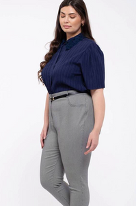 Lace Collared Top - Plus Size