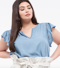 Load image into Gallery viewer, Ruffle Short Sleeve Top - Plus Size
