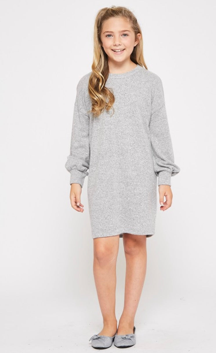 Girl’s Grey Sweater Dress